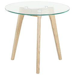 Beliani Table d'appoint Table ronde Table basse Verre Transparent MISSOURI pas cher