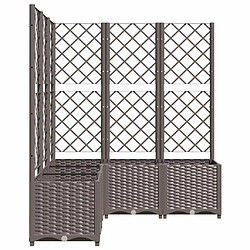 Maison Chic Jardinière,Bac à fleurs avec treillis - pot de fleur Marron 120x120x136 cm PP -GKD63785 pas cher