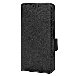 Etui en PU texture litchi avec support, noir pour votre ZTE Blade A72/Blade V40 Vita