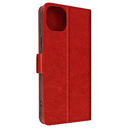 Avizar Housse iPhone 14 Clapet Portefeuille Fonction Support Vidéo Rouge