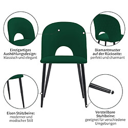 Avis ComfortXL Lot De 2 Chaises De Salle À Manger, Chaise Rembourrée Avec Dossier, Vert