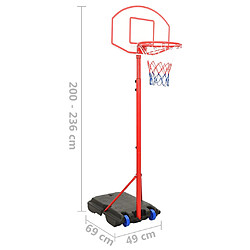 vidaXL Ensemble de basket portable réglable 200-236 cm pas cher