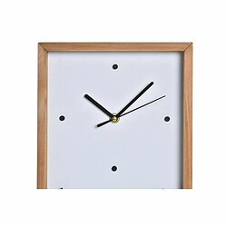 Horloge Murale DKD Home Decor Blanc Marron Bois Maisons Urbaine 20 x 4 x 30 cm