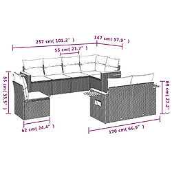 Avis Maison Chic Ensemble Tables et chaises d'extérieur 8 pcs avec coussins,Salon de jardin noir résine tressée -GKD443776