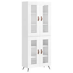 vidaXL Buffet haut Blanc brillant 69,5x34x180 cm Bois d'ingénierie