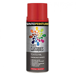 Peinture multi-supports - Teintes classiques RAL - Rouge feu brillant - 400 ml - SINTO