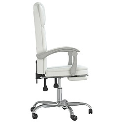 Acheter Maison Chic Fauteuil inclinable de bureau,Fauteuil luxe de relaxation Blanc Similicuir -MN32322