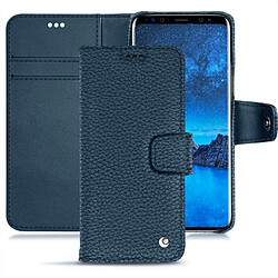 Housse cuir Samsung Galaxy S9 - Rabat portefeuille - Indigo ( Pantone #1f4565 ) - NOREVE