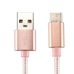 Wewoo Câble or rose pour Samsung Galaxy S8 et S8 + / LG G6 / Huawei P10 P10 Plus / Oneplus 5 / Xiaomi Mi6 Max 2 / autres smartphones Tricot Texture USB vers USB-C / Type-C de chargement de synchronisation de données, longueur de câble: 1 m,