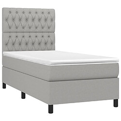 Avis Sommier à lattes et LED,Cadre à lattes de lit avec matelas pour Adulte Gris clair 90x190cm -MN80248