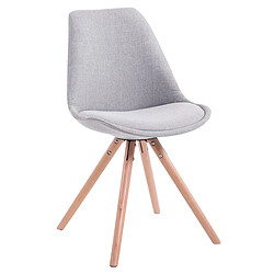 Decoshop26 4 chaises de salle à manger style scandinave en tissu gris clair pieds rond en bois clair CDS10349