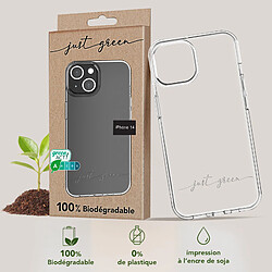 Avis Just Green Coque iPhone 14 Recyclable Transparent