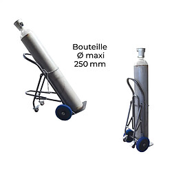 Diable porte 1 bouteille SAC120-RG avec béquille escamotable 120kg roues gonflables Stockman pas cher