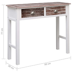 vidaXL Table console Marron 90 x 30 x 77 cm Bois pas cher