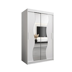 Abiks Meble Armoire MADRYT À Portes Coulissantes 200/120/62 2 Portes (Blanc/Blanc)