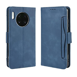 Wewoo Housse Coque Étui en cuir à Motif peau de veau de style portefeuille pour Huawei Mate 30avec fente carte séparée bleu