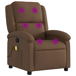 vidaXL Fauteuil de massage inclinable Marron Tissu