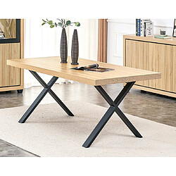 Avis Bestmobilier Elsa - table à manger - bois et noir - 6 personnes