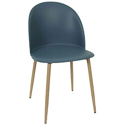 Avis The Home Deco Factory Chaise avec assise en plastique Bergen (Lot de 2) bleu canard.