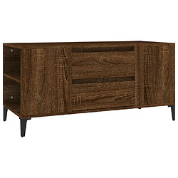 Maison Chic Meuble TV scandinave - Banc TV pour salon Chêne marron 102x44,5x50 cm Bois d'ingénierie -MN16212