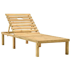 Maison Chic Chaise longue | Transat Bain de soleil de jardin avec table Bois de pin imprégné -GKD41709