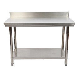 Helloshop26 Table de travail acier inoxydable avec rebord de protection 120 x 60 x 85 cm 16_0002500