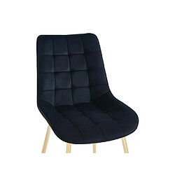 Vente-Unique Lot de 2 chaises matelassées en velours et métal doré - Noir - OLLUA pas cher