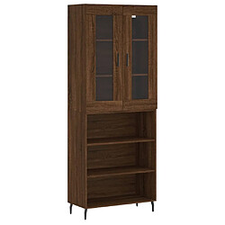 vidaXL Buffet haut Chêne marron 69,5x34x180 cm Bois d'ingénierie