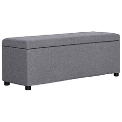 vidaXL Banc avec compartiment de rangement 116 cm Gris clair Polyester 