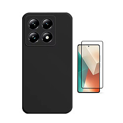 Kit De Film En Verre Trempé À Coque Complète 5D + Coque En Silicone Liquide Phonecare Pour Xiaomi 14T - Noir