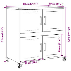 vidaXL Buffet vert olive 68x39x72 cm acier pas cher