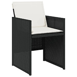 Avis Maison Chic Lot de 4 Chaises Relax de jardin avec coussins noir résine tressée -GKD28408