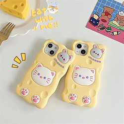 GUPBOO Étui pour iPhone13 Coque en silicone pour téléphone fille chat fromage mignon