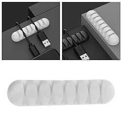 Acheter Clips De Câble Porte-cordon Multifonction Organisateur De Fil Pour écouteurs Blanc 7 Emplacements