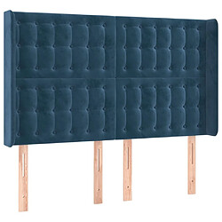 Avis Maison Chic Tête de lit scandinave à LED,meuble de chambre Bleu foncé 147x16x118/128 cm Velours -MN21319