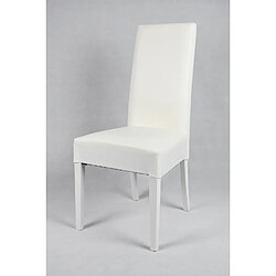 Tommychairs - Set 2 chaises Luisa pour la Cuisine et Salle à Manger, Structure en Bois de hêtre et Assise en Cuir Artificiel Blanc