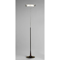 Luminaire Center Lampadaire Zira 2 Ampoules G9, chrome poli/verre blanc dépoli/Wenge