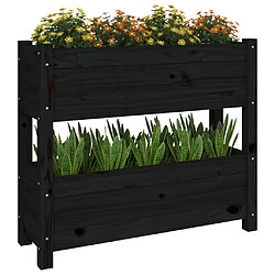 Avis vidaXL Jardinière Noir 77x25x66 cm Bois massif de pin