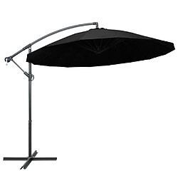 Maison Chic Parasol Jardin | Parasol suspendu Noir 3 m Mat en aluminium - GKD98932