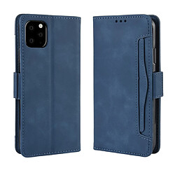 Wewoo Coque Étui en cuir de style portefeuille skin veau pour iPhone 11 avec fente carte séparée bleu