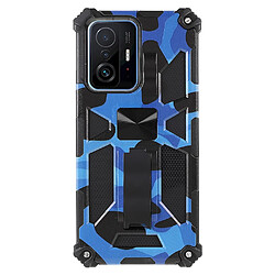 Coque en TPU anti-rayures avec béquille bleu foncé pour votre Xiaomi 11T/11T Pro