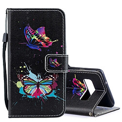 Wewoo étuis en cuir Coque Housse Étui à rabat horizontal à motif papillon coloré pour Galaxy S10, avec porte-cartes et emplacements pour cartes porte-monnaie