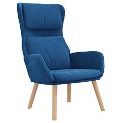 vidaXL Chaise de relaxation Bleu Velours