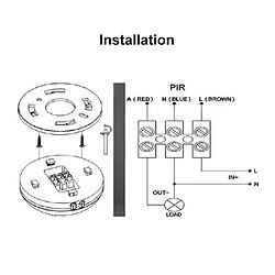 Wewoo Commutateur de capteur de mouvement infrarouge de 12V PIR avec le de détection de retard de 360 degrés pour le plafonnier de LED pas cher