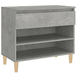 Maison Chic Armoire à Chaussures Gris béton,Meuble de Rangement à Chaussures 70x36x60 cm Bois d'ingénierie -MN92665