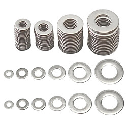 Rondelle plate, 6 tailles rondelles assortiment ensemble inox rondelle plate et serrure (M3 M4 M5 M6 M8 M10)