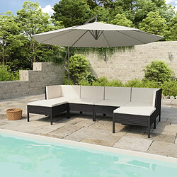 Maison Chic Salon de jardin 6 pcs + coussins - Mobilier/Meubles de jardin - Table et chaises d'extérieur Résine tressée Noir -MN17182