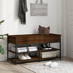 Avis Maison Chic Banc à chaussures | Meuble de rangement à chaussures Meuble d'Entrée chêne marron 100x42,5x50 cm bois d'ingénierie -MN90720