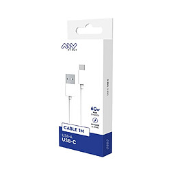 My Way Myway Câble USB-C vers USB 2.0 Charge 60W et Synchronisation 1m Blanc