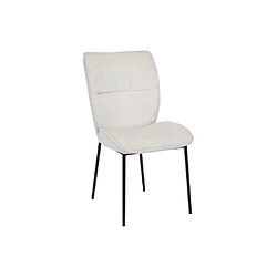 Acheter Vente-Unique Lot de 6 chaises en tissu texturé et métal noir - Crème - TIANIVA